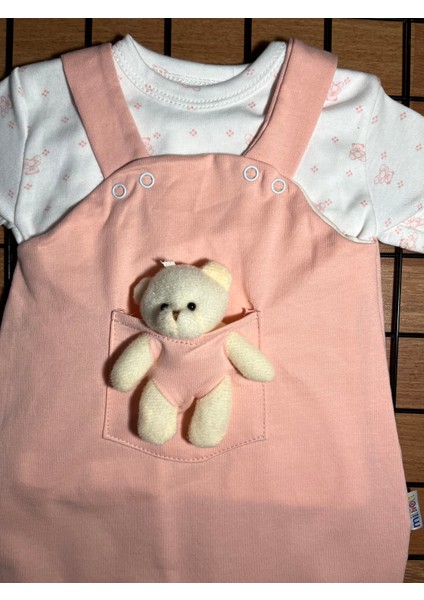 Askılı Ayıcıklı 2' Li Bebek Salopet & Body Unisex