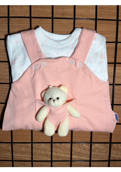 Askılı Ayıcıklı 2' Li Bebek Salopet & Body Unisex