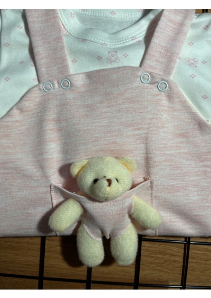 Askılı Ayıcıklı 2' Li Bebek Salopet & Body Unisex