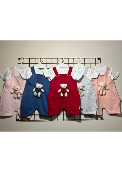 Askılı Ayıcıklı 2' Li Bebek Salopet & Body Unisex
