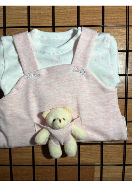 Askılı Ayıcıklı 2' Li Bebek Salopet & Body Unisex