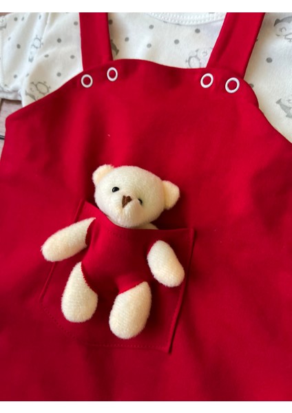 Askılı Ayıcıklı 2' Li Bebek Salopet & Body Unisex
