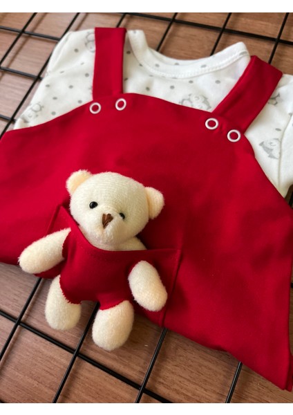 Askılı Ayıcıklı 2' Li Bebek Salopet & Body Unisex