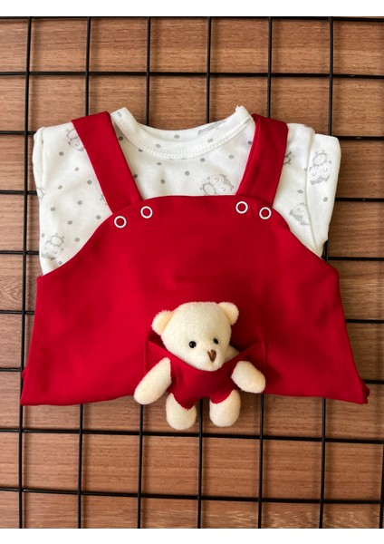 Askılı Ayıcıklı 2' Li Bebek Salopet & Body Unisex