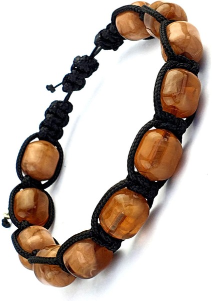 El İşi Bal Kehribar Şambala Erkek Bileklik