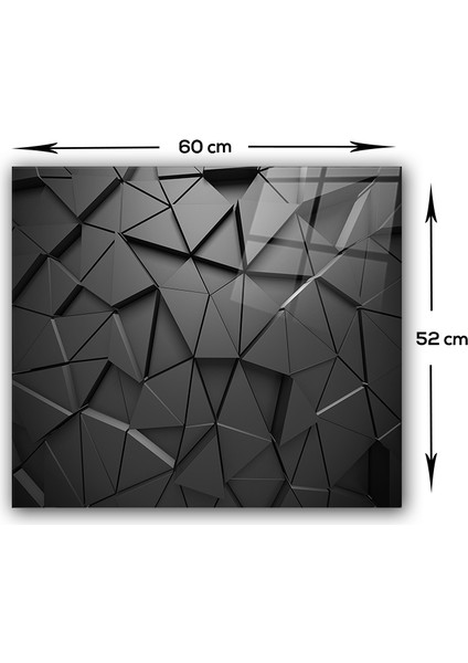 Antrasit Kristal | Cam Ocak Arkası Koruyucu | 52cm x 60cm