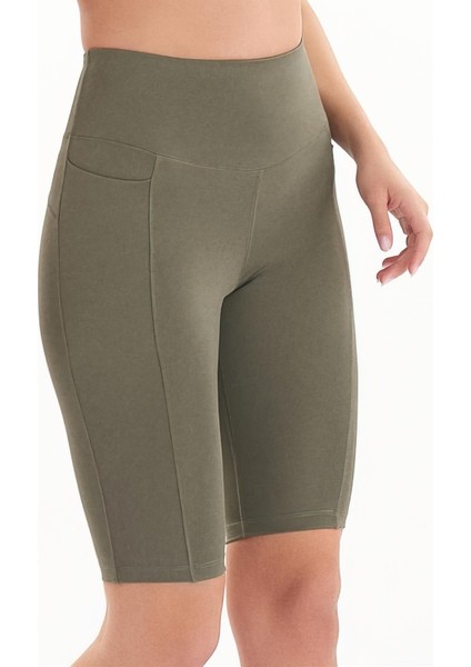 Kadın Toparlayıcı Yüksek Bel Cep Detaylı Spor Biker Tayt 7108 modelleri