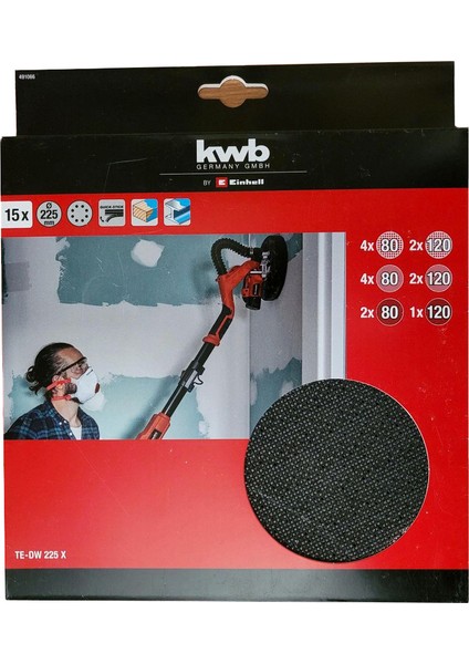 Kwb Duvar Zımpara Kağıdı 225 Mm 15 Li Paket 491066