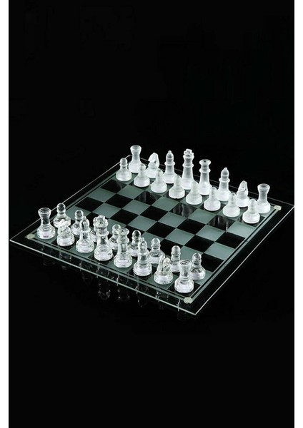 Cam Satrabç Lüx Satranç Takımı Dekoratif Satranç