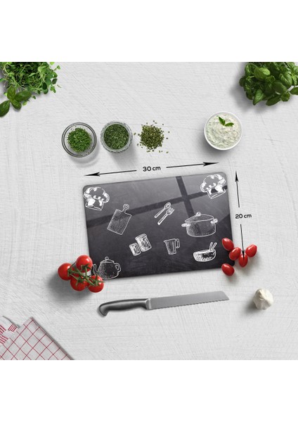 Cam Kesme Tahtası - Cam Kesme Tablası Karatahta Görünümlü 20cm x 30cm