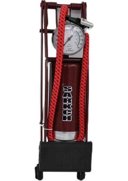 ® Basınç Göstergeli Ayak Pompası Araba Bisiklet Motor Lastik Pompası