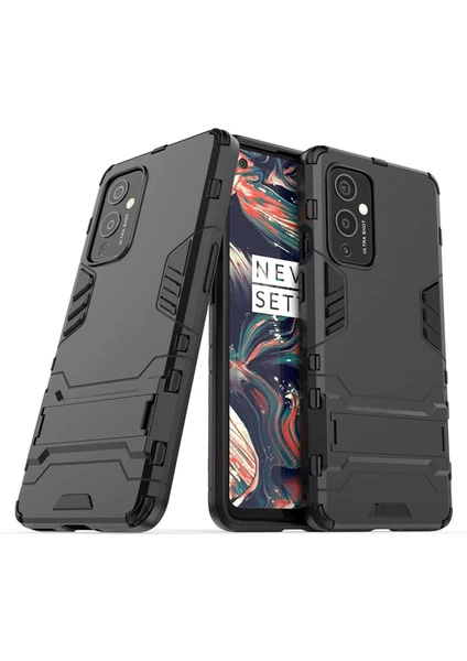 Oneplus 9 Pro Alfa Serisi Armor Standlı Perfect Koruma Kılıf Siyah