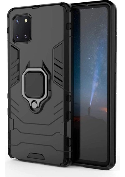 Samsung Galaxy A81 - M60S - Note 10 Lite Batman Serisi Yüzük Standlı Armor Kılıf - Siyah fiyatları