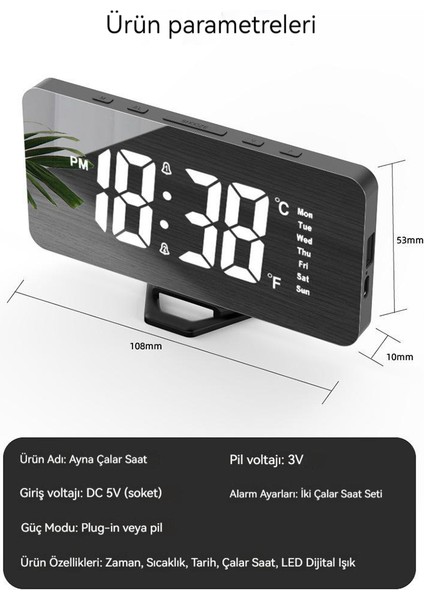 Çok Fonksiyonlu Büyük Ekran Elektronik Saat (Yurt Dışından)