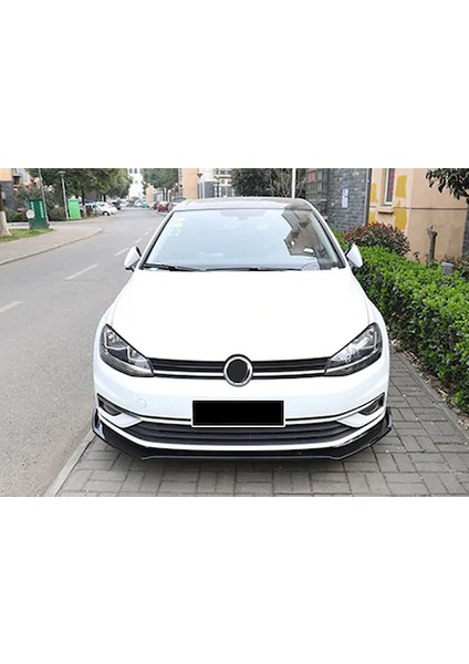 ŞüsCarOto Aksesuar Vw Golf 7 7.5 Esnek 3 Parça Abs Lip Piano Black Flaplı Kanatlı