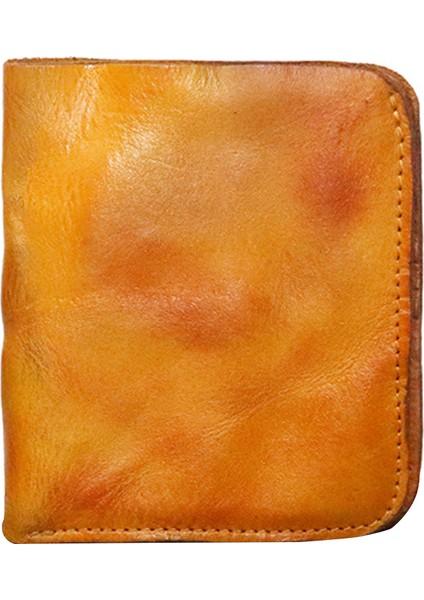 SG775 Retro Kırışmış Kırış Kirpik Deri Cüzdan Fermuar Cep Çok Kart Yuvası Para Çantası Billfold (Yurt Dışından)