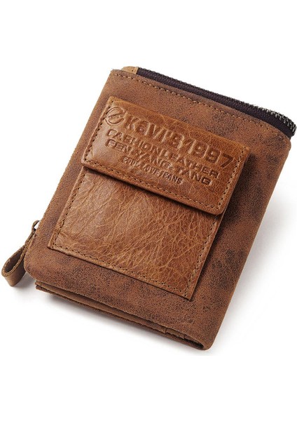 KA0038 Tam Tahıl Cowhide Deri Cüzdan Çok Fonksiyonlu Billfold Kart Tutucu Torbası, Boyut: S (Yurt Dışından)
