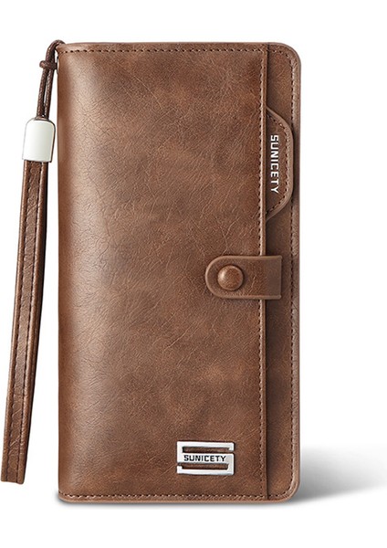Sunicety Erkekler Uzun Cüzdan Rfid Engelleme Kart Depolama Koruması Para Nakit Para Taşıma Çanta Cep Telefonu Debriyaj Çanta (Yurt Dışından)