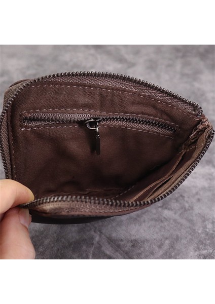 SG636 Retro Kırışmış Üst Katmanlı Cowhide Deri Fermuar Para Çantası Ehliyet Kartı Tutucu Çanta (Yurt Dışından) modelleri