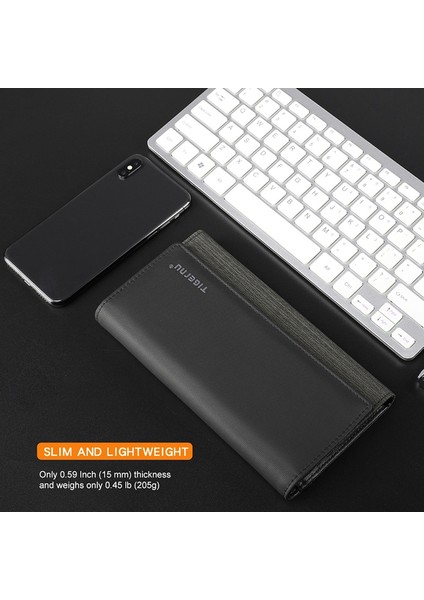 Tigernu T-S8080 Erkekler Cüzdan Oxford Bez Uzun Bifold Checkbook Money Coin Pouch (Yurt Dışından) modelleri