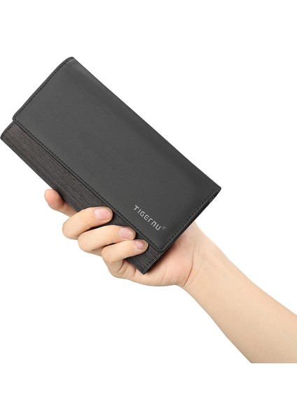Tigernu T-S8080 Erkekler Cüzdan Oxford Bez Uzun Bifold Checkbook Money Coin Pouch (Yurt Dışından) indirimleri