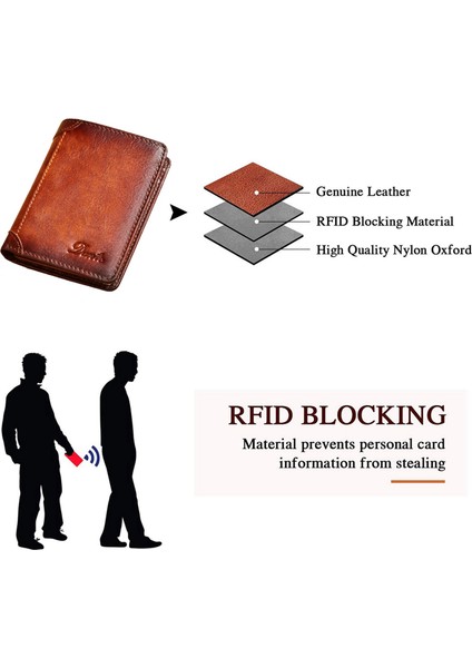 Dante 05505 Rfıd Engelleme Üst Kat Cowhide Erkekler Kısa Cüzdan Kartları Nakit Tutucu Çanta (Yurt Dışından) modelleri