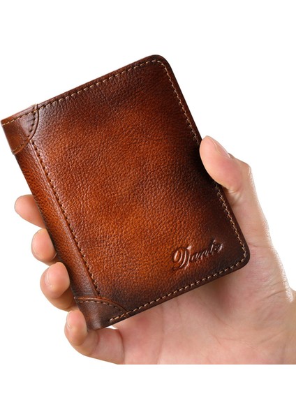 Dante 05505 Rfıd Engelleme Üst Kat Cowhide Erkekler Kısa Cüzdan Kartları Nakit Tutucu Çanta (Yurt Dışından) indirimleri