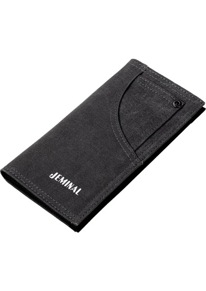 Jeminal 21705 Erkek Tuval Uzun Cüzdan Çok Fonksiyonlu Kart Nakit Para Iki Katlı Çanta (Yurt Dışından)