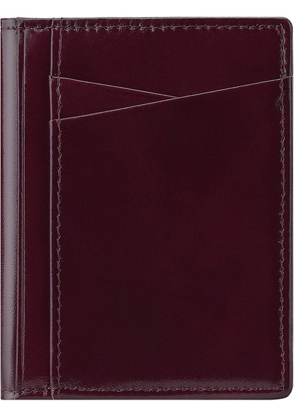 037S Ince Bifold Kart Tutucu Cowhide Deri Geçiş Rfid Engelleme Ön Cep Kart Kılıfı (Yurt Dışından)