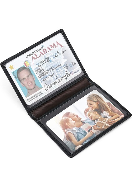 037S Ince Bifold Kart Tutucu Cowhide Deri Geçiş Rfid Engelleme Ön Cep Kart Kılıfı (Yurt Dışından) fiyatları
