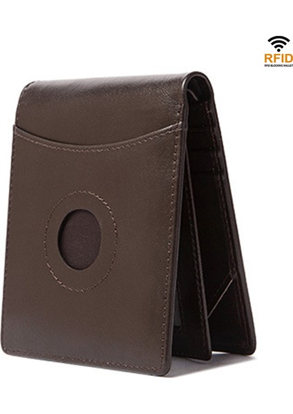 Humerpaul BP995 Rfıd Engelleme Retro Üst Kat Cowhide Erkekler Iki Kat Kısa Cüzdan Para Kart Tutucu Airtag ile Uyumlu (Yurt Dışından) fırsatları