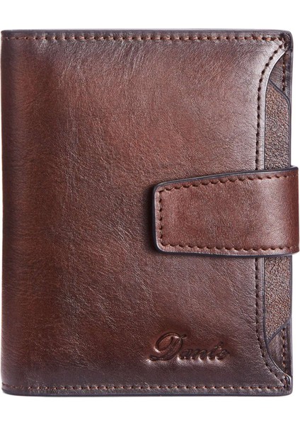 Dante D05508 Tam Tahıl Cowhide Deri Çoklu Kart Yuvaları Cüzdan Rfid Engelleme Nakit Torpası (Yurt Dışından)