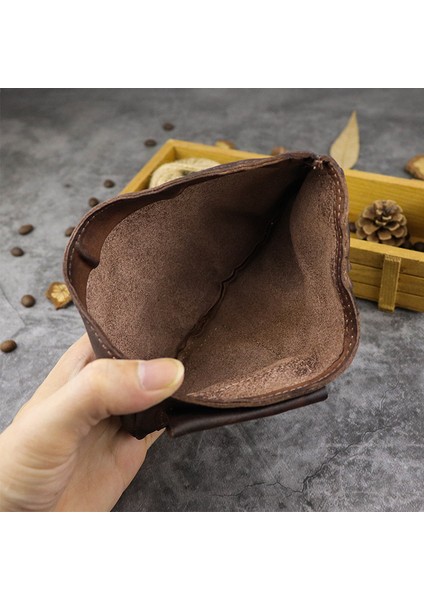 SG625 Cowhide Deri Kısa Cüzdan Değişim Çantası Mini Vintage Çanta Depolama Çantası Çoklu Kart Tutucu (Yurt Dışından) modelleri