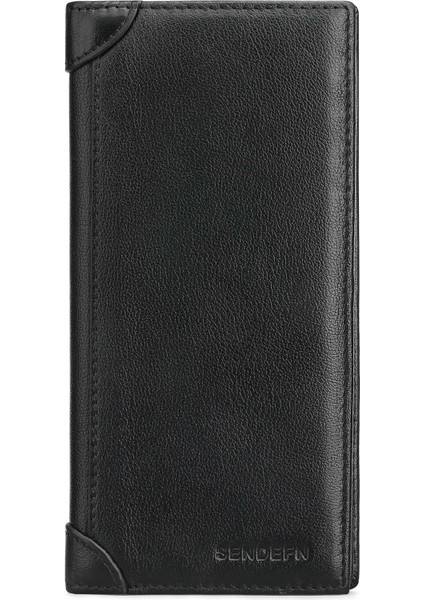 Sendefn 5253 Erkekler Cüzdan Rfıd Birden Fazla Kart Yuvasını Engelleyen Cowhide Deri Nakit Depolama Torbası Büyük Billfold Debriyaj Çantası (Yurt Dışından)