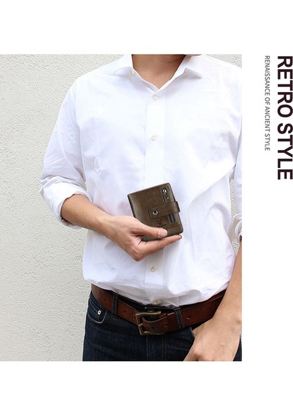 Humerpaul HU828 Erkekler Kısa Cüzdan Üst Katman Cowhide Rfıd Blowıng Kart Çantası Fermuarı Para Çanta (Yurt Dışından) modelleri