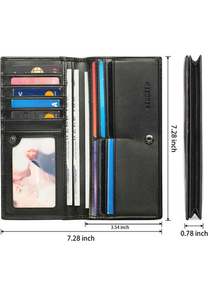 Sendefn 5253 Erkekler Cüzdan Rfıd Birden Fazla Kart Yuvasını Engelleyen Cowhide Deri Nakit Depolama Torbası Büyük Billfold Debriyaj Çantası (Yurt Dışından) indirimleri