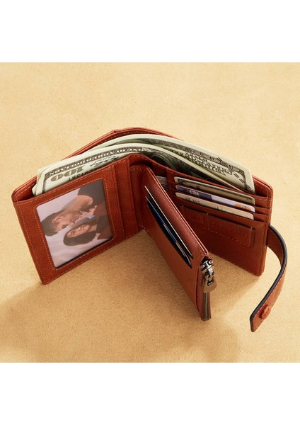 Dante D05509 Üst Kat Cowhide Erkekler Kısa Cüzdan Rfid Engelleme Fermuar Cep Kartları Nakit Tutucu Çanta (Yurt Dışından) fırsatları
