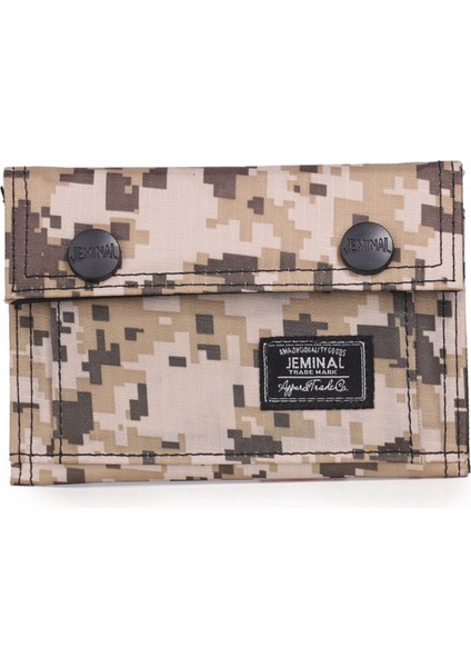Jeminal 1312# Sıradan Kamuflaj Iki Katlı Çanta Kartı Tutucu Snap Düğmeleri Tuval Kısa Cüzdan (Yurt Dışından) modelleri
