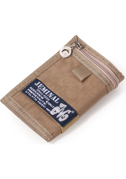Jeminal 21508# Sihirli Bant Kapatma Trifold Canvas Açık Hava Spor Cüzdan Para Çantası Erkekler Için Fermuar Cepi (Yurt Dışından)