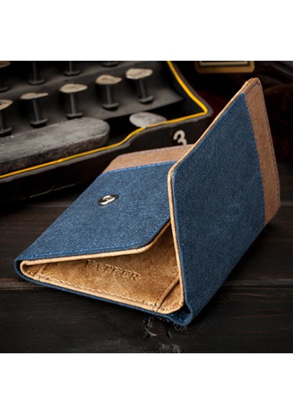 Yateer 123 Sıradan Erkekler Renkli Ekleme Tuval Trifold Kısa Cüzdan Nakit Kartı Depolama Çantası (Yurt Dışından) fırsatları