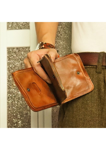 SG813 Üst Katman Cowhide Deri Retro Iki Katlı Erkekler Kısa Cüzdan Fermuar Tasarım Kartları Nakit Tutucu Çanta (Yurt Dışından) fiyatları