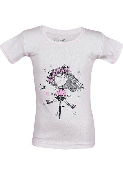 Kız Çocuk 6'lı Baskılı Fanila Yarım Kol fiyatları