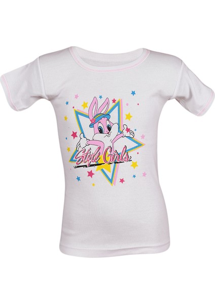 Kız Çocuk 6'lı Baskılı Fanila Yarım Kol fırsatları