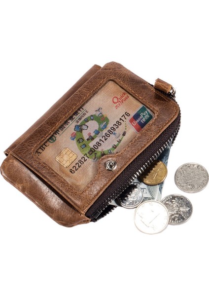 Bullcaptain 01 Dikey Üst Katmanlı Inek Külçe Erkekler Cüzdan Çıkarılabilir Fermuar Cep Tasarım Para Kartları Kartlar Nakit Tutucu Çanta (Yurt Dışından) fırsatları
