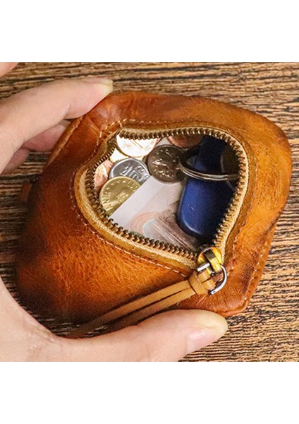SG123 Vintage Üst Katmanlı Inek Deri Deri Mini Para Koşusu Retro Fermuar Değişim Çanta Kartı Tutucu (Yurt Dışından) fiyatları