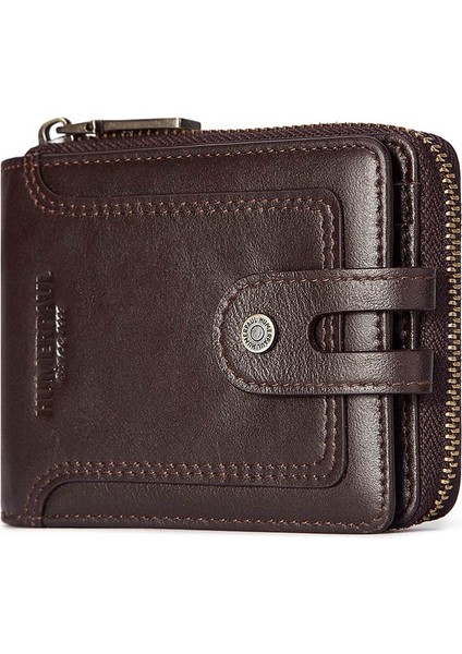 Humerpaul BP948-S Vintage Para Çantası Rfıd Engelleme Kart Çantası Erkekler Top Katman Cowhide Kısa Cüzdan Fermuar Cepli (Yurt Dışından) fiyatları