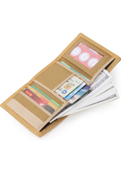 Jeminal 507 Erkekler Trifold Giyim Dayanıklı Tuval Cüzdanları Nakit Money Madeni Para Çantası Kart Çantası (Yurt Dışından) modelleri