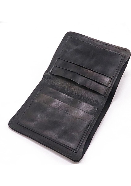 SG724 Üst Katmanlı Cowhide Deri Vintage Iki Kısa Kısa Cüzdan Erkekler Nakit Kartlar Depolama Çantası (Yurt Dışından)