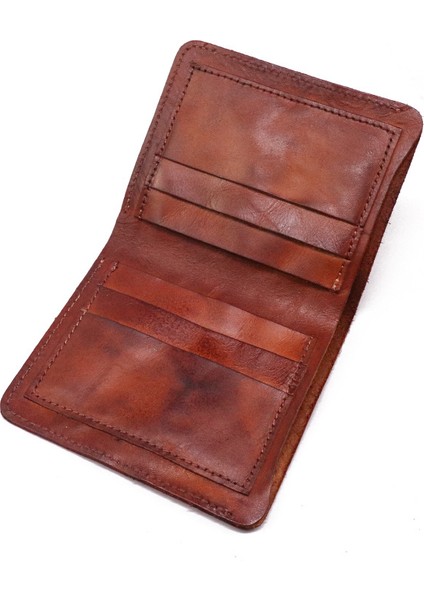 SG724 Üst Katmanlı Cowhide Deri Vintage Iki Kısa Kısa Cüzdan Erkekler Nakit Kartlar Depolama Çantası (Yurt Dışından)