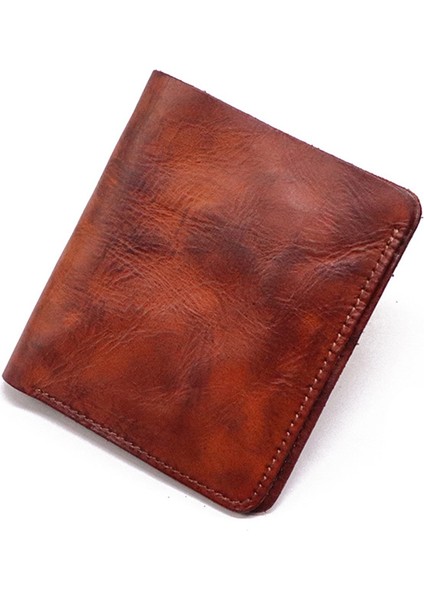SG724 Üst Katmanlı Cowhide Deri Vintage Iki Kısa Kısa Cüzdan Erkekler Nakit Kartlar Depolama Çantası (Yurt Dışından) modelleri